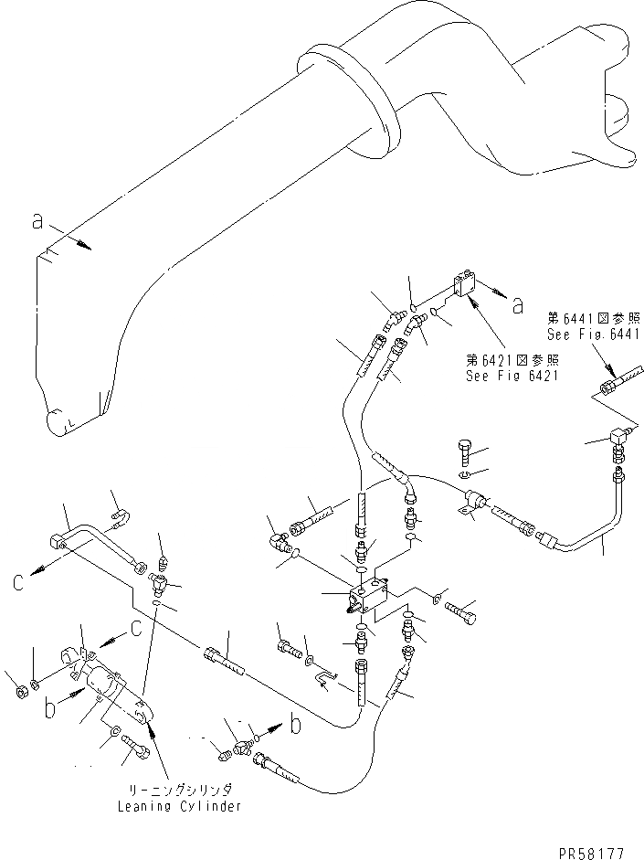 Схема запчастей Komatsu GD825A-2 - ГИДРОЛИНИЯ (ЦИЛИНДР НАКЛОНА ЛИНИЯ) (/)(№-) ГИДРАВЛИКА