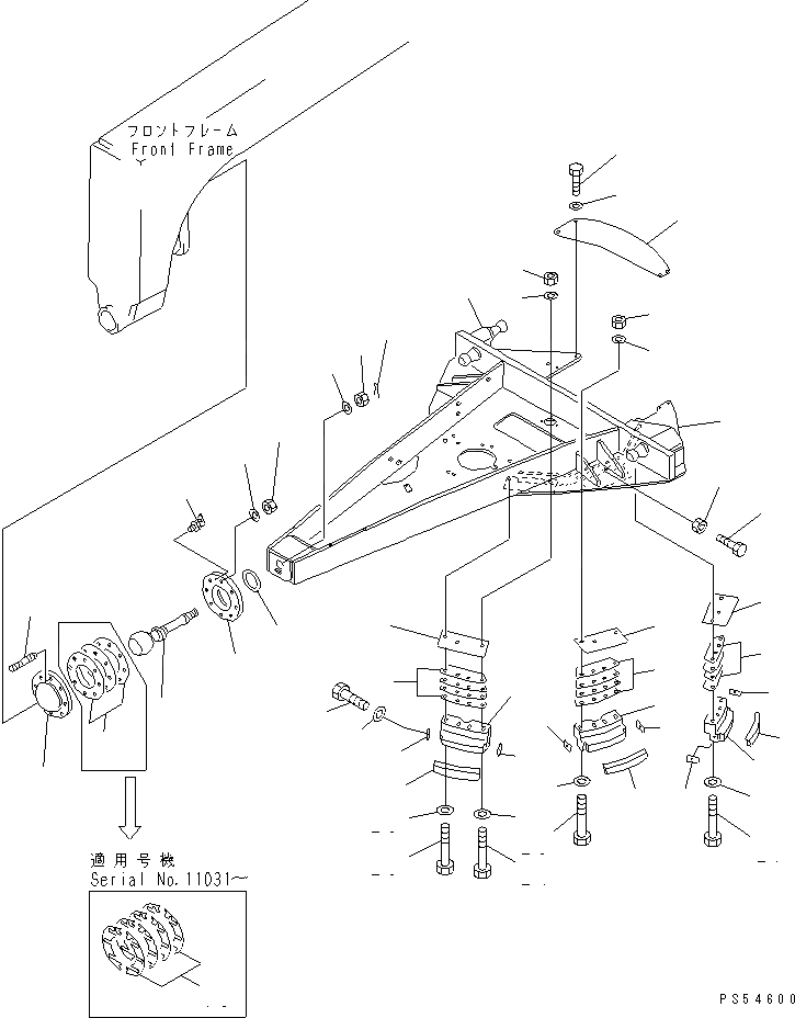 Схема запчастей Komatsu GD825A-2 - СЦЕПНОЕ УСТРОЙСТВО(№-) РАБОЧЕЕ ОБОРУДОВАНИЕ