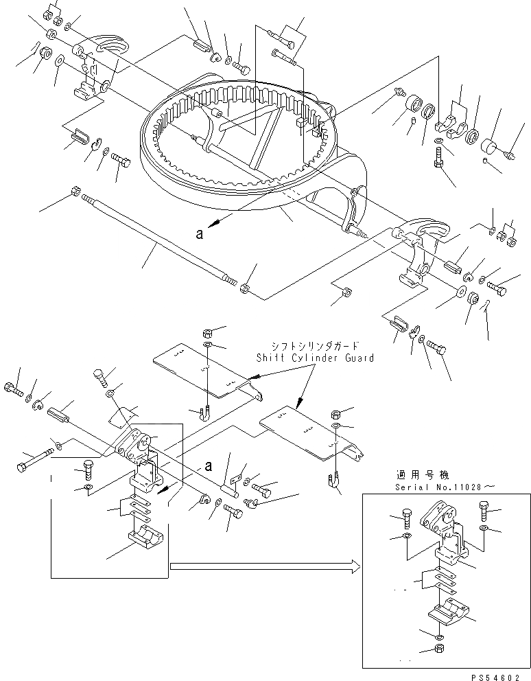 Схема запчастей Komatsu GD825A-2 - КОЛЬЦЕВ. СУППОРТ(№-) РАБОЧЕЕ ОБОРУДОВАНИЕ