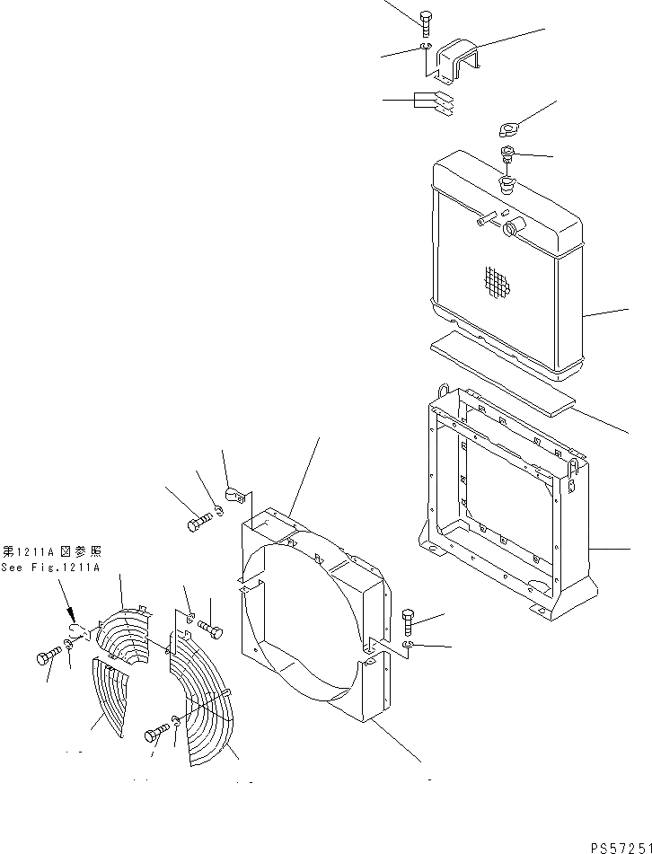 Схема запчастей Komatsu GH320-2 - РАДИАТОР(№-) КОМПОНЕНТЫ ДВИГАТЕЛЯ И ЭЛЕКТРИКА