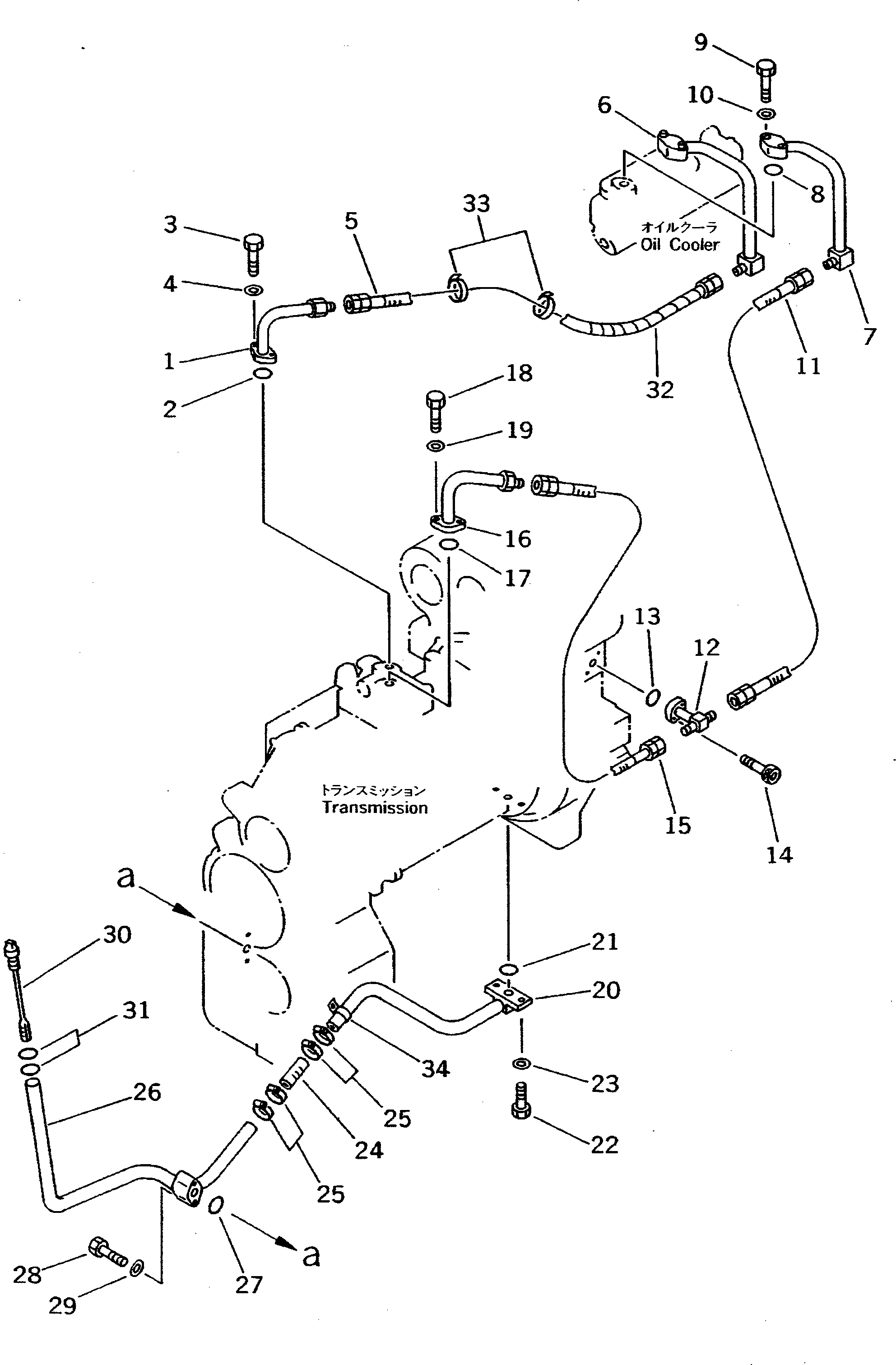 Схема запчастей Komatsu GH320-2 - ГИДРОЛИНИЯ ТРАНСМИССИИ (/)(№-) СИЛОВАЯ ПЕРЕДАЧА