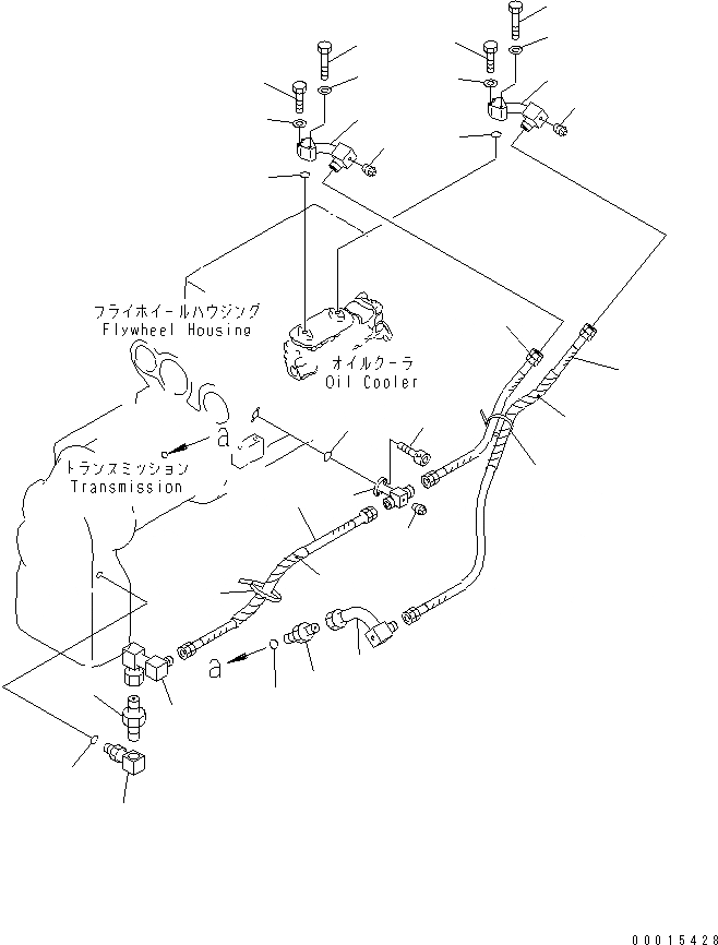 Схема запчастей Komatsu GH320-2 - ГИДРОЛИНИЯ ТРАНСМИССИИ (/) (СПЕЦ-Я С АВТОМ. ТРАНСМИССИЕЙ)(№9-) СИЛОВАЯ ПЕРЕДАЧА