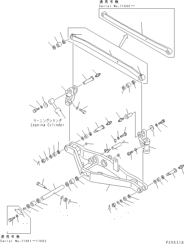 Схема запчастей Komatsu GH320-2 - ПЕРЕДНИЙ МОСТ (/)(№-9) СИЛОВАЯ ПЕРЕДАЧА