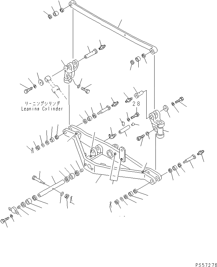 Схема запчастей Komatsu GH320-2 - ПЕРЕДНИЙ МОСТ (/)(№-) СИЛОВАЯ ПЕРЕДАЧА