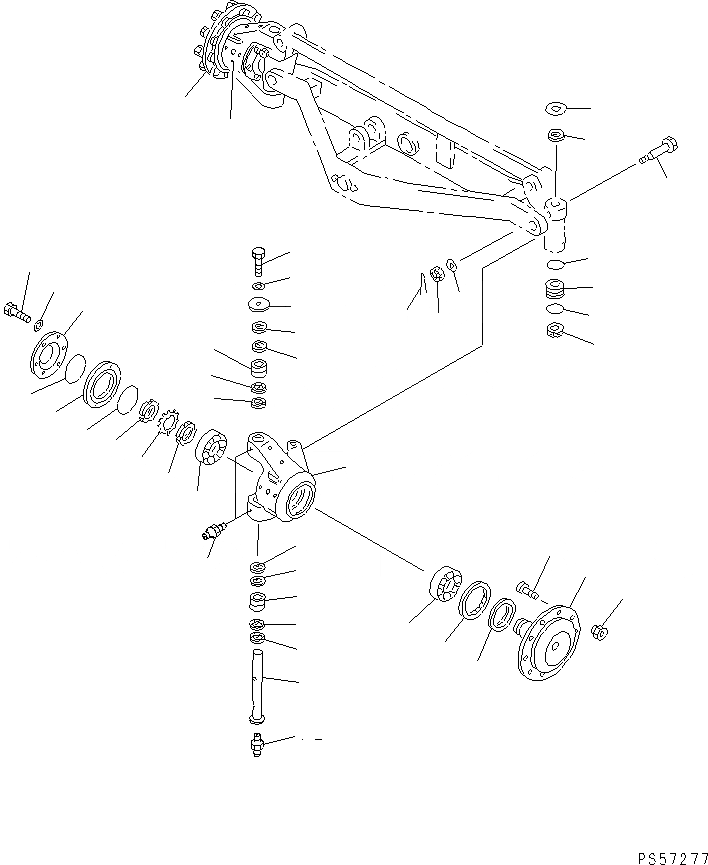 Схема запчастей Komatsu GH320-2 - ПЕРЕДНИЙ МОСТ (/)(№-) СИЛОВАЯ ПЕРЕДАЧА