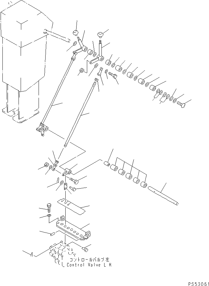 Схема запчастей Komatsu GH320-2 - ГИДРАВЛ РЫЧАГ УПРАВЛ-Я¤ ЛЕВ. СИСТЕМА УПРАВЛЕНИЯ