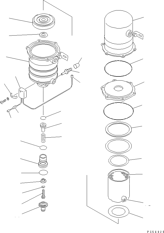Схема запчастей Komatsu GH320-2 - ВОЗД. ВЛАГООТДЕЛИТЕЛЬ(№-) СИСТЕМА УПРАВЛЕНИЯ