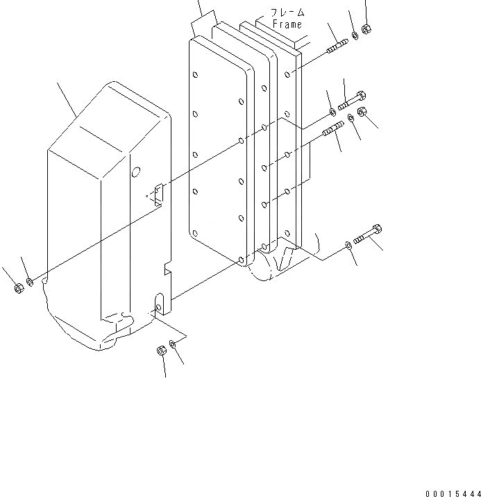 Схема запчастей Komatsu GH320-2 - ПЕРЕДН. ГРУЗ (СПЕЦ-Я С АВТОМ. ТРАНСМИССИЕЙ)(№9-) РАМА И ЧАСТИ КОРПУСА