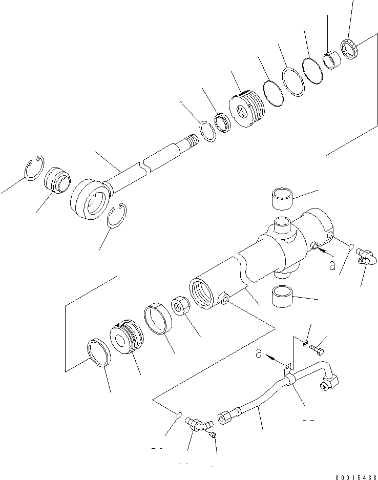 Схема запчастей Komatsu GH320-2 - ЦИЛИНДР НАКЛОНА(№7-) ГИДРАВЛИКА