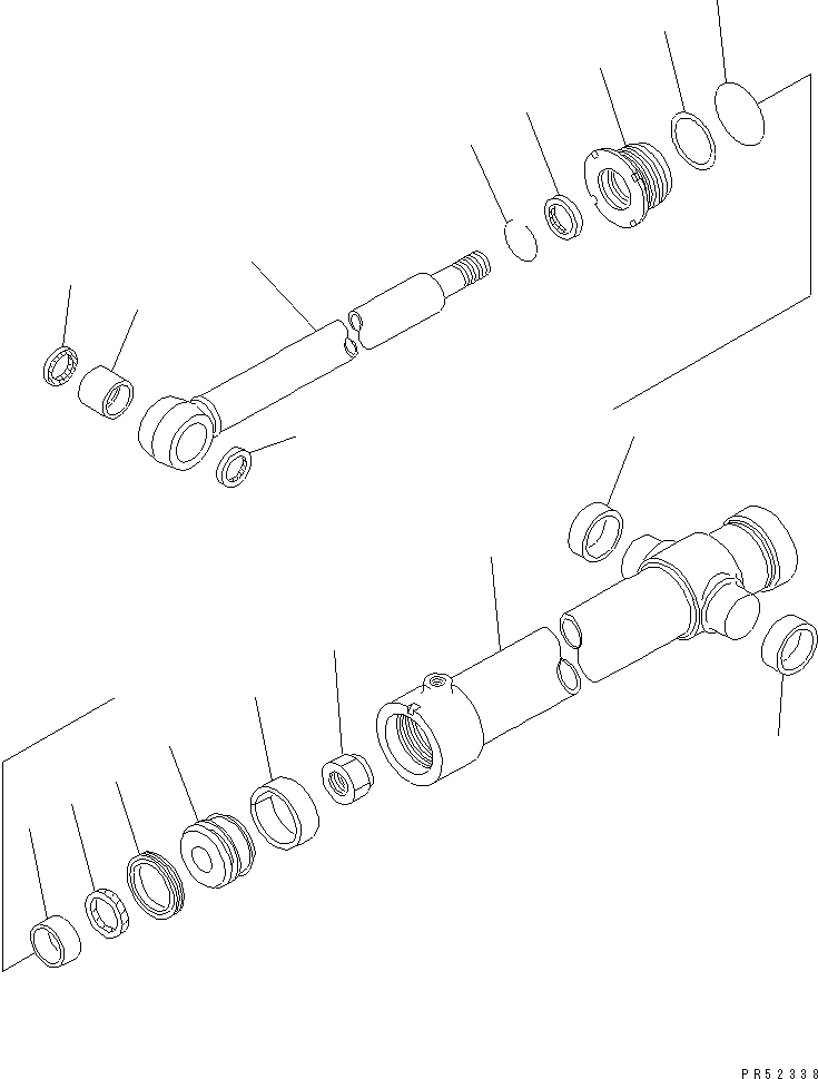 Схема запчастей Komatsu GH320-2 - 1 ЦИЛИНДР СДВИГ. ОТВАЛА (ДВОЙН. СПЕЦИФ-Я С ОТВАЛОМ)(№-.) ГИДРАВЛИКА