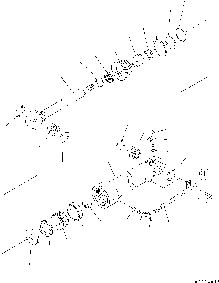 Схема запчастей Komatsu GH320-2 - 1 ЦИЛИНДР ПЕРЕКОСА ОТВАЛА (ДВОЙН. СПЕЦИФ-Я С ОТВАЛОМ)(№.-) ГИДРАВЛИКА