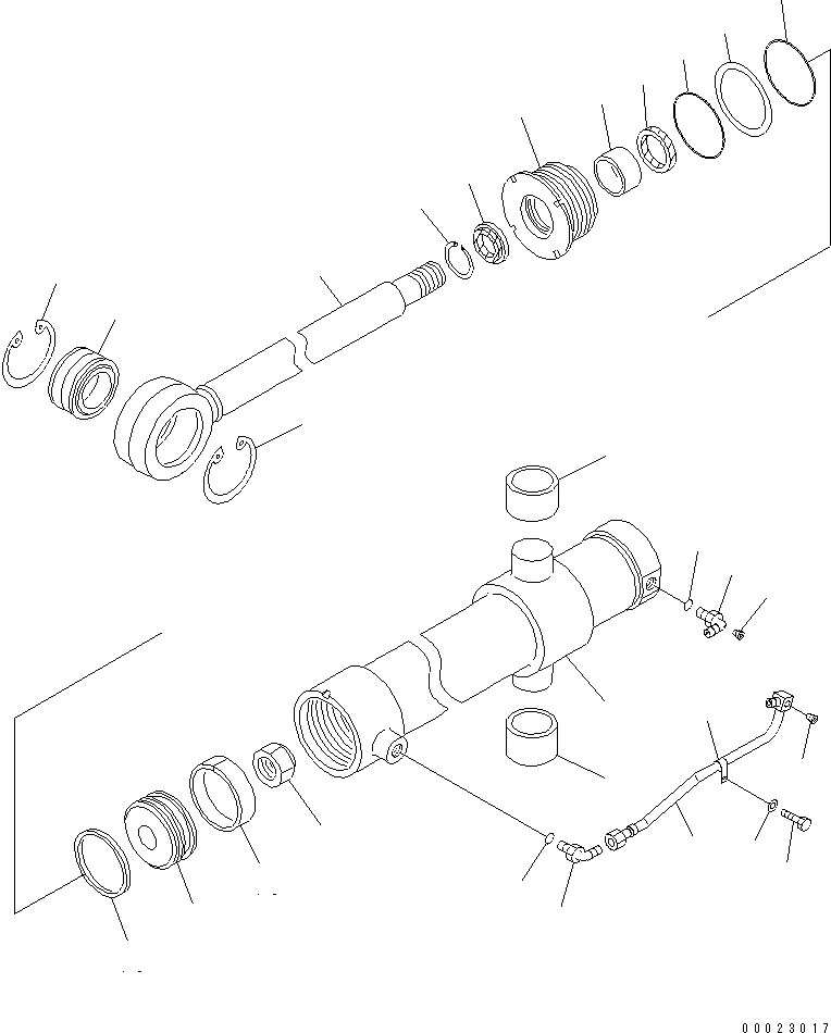 Схема запчастей Komatsu GH320-2 - 2 BALDE ЦИЛИНДР ПЕРЕКОСА (ДВОЙН. СПЕЦИФ-Я С ОТВАЛОМ)(№.-) ГИДРАВЛИКА