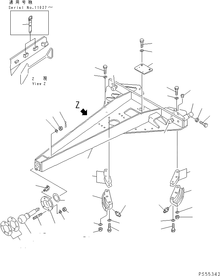 Схема запчастей Komatsu GH320-2 - СЦЕПНОЕ УСТРОЙСТВО РАБОЧЕЕ ОБОРУДОВАНИЕ