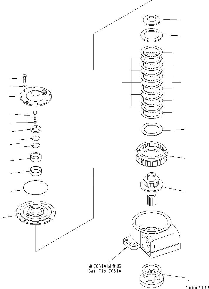 Схема запчастей Komatsu GH320-2 - ЗУБЧ. МУФТА КОЛЬЦЕВ. РЕВЕРСА (/) (МОКР. ТИПА)(№.-) РАБОЧЕЕ ОБОРУДОВАНИЕ