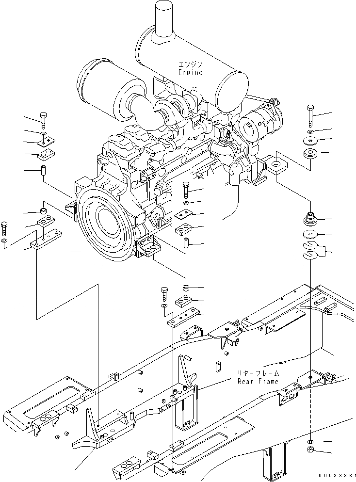 Схема запчастей Komatsu GH320-3 - ДВИГАТЕЛЬ И T/M КРЕПЛЕНИЕ (КРЕПЛЕНИЕ ДВИГАТЕЛЯ) КОМПОНЕНТЫ ДВИГАТЕЛЯ