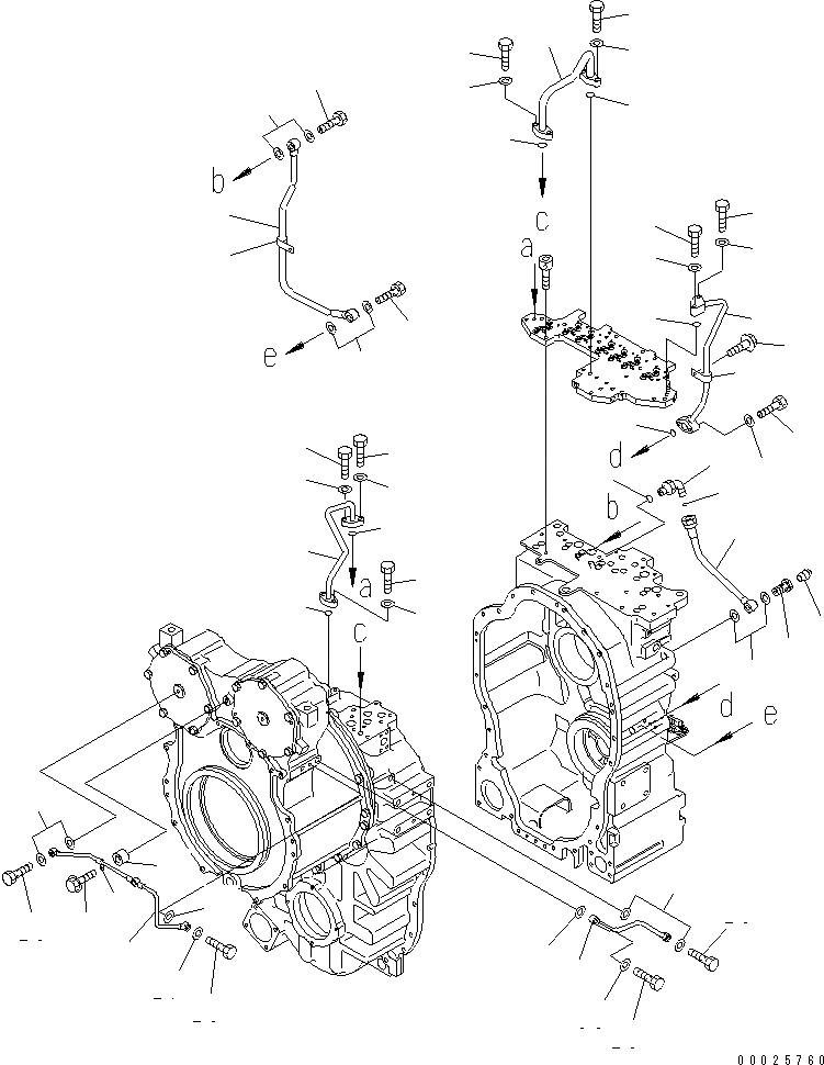 Схема запчастей Komatsu GH320-3 - ТРАНСМИССИЯ (ТРУБЫ) ТРАНСМИССИЯ