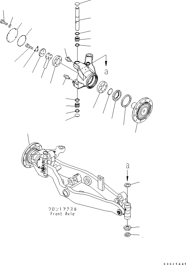 Схема запчастей Komatsu GH320-3 - ПЕРЕДНИЙ МОСТ (КОЖУХ) (/) ТРАНСМИССИЯ