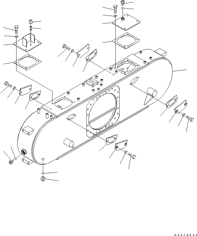 Схема запчастей Komatsu GH320-3 - ЗАДН. МОСТ (СДВОЕНН. ПРИВОД) (КОРПУС) (ПРАВ.) ТРАНСМИССИЯ