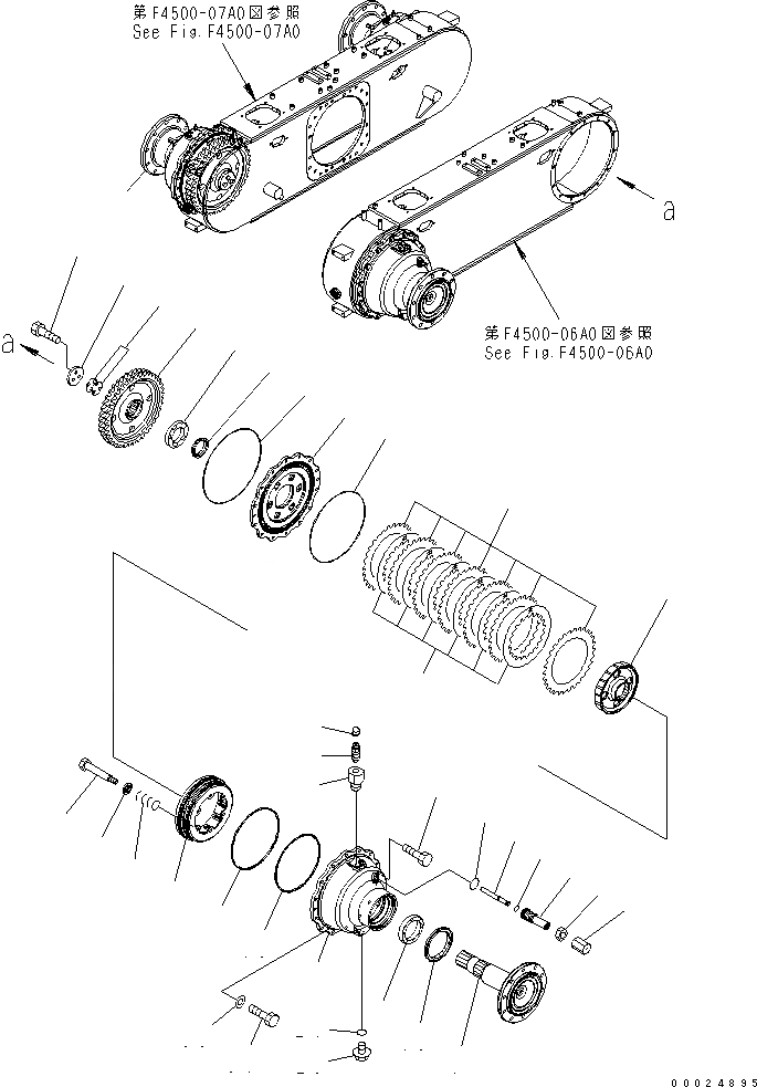 Схема запчастей Komatsu GH320-3 - ЗАДН. МОСТ (СДВОЕНН. ПРИВОД) (ЗАДН. PLANETARY) ТРАНСМИССИЯ