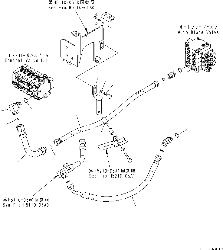 Схема запчастей Komatsu GH320-3 - ГИДРОЛИНИЯ (АВТОМАТИЧ. ОТВАЛ ЛИНИЯ) (/) ГИДРАВЛИКА