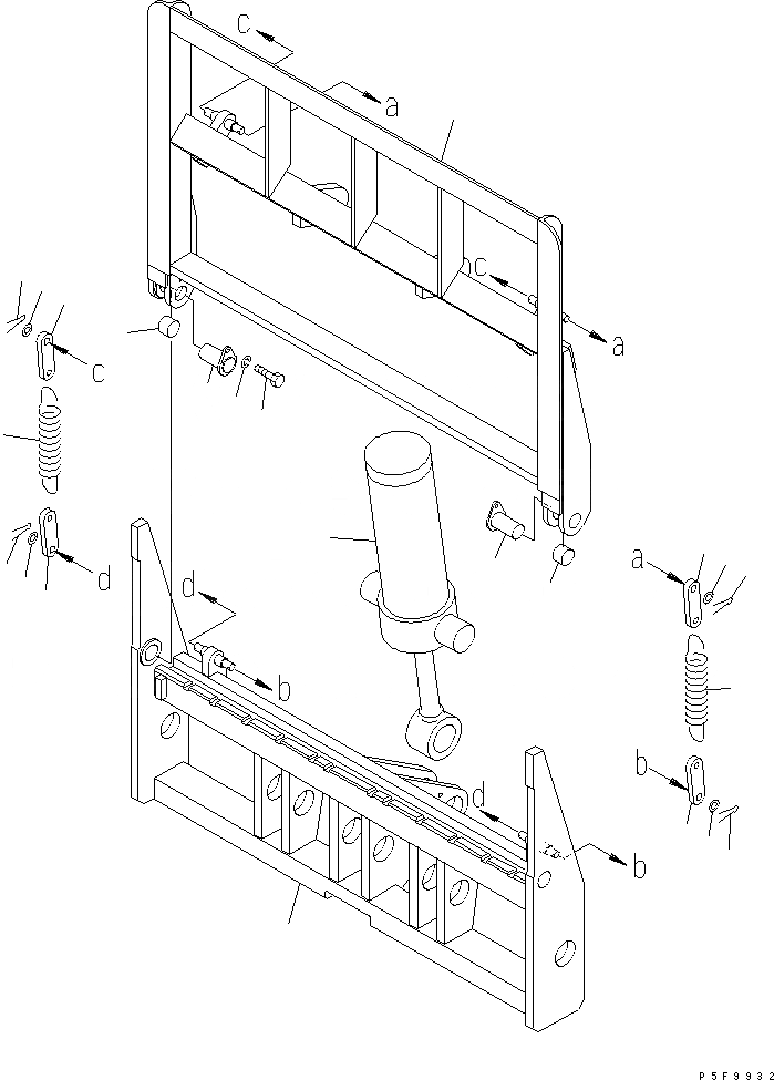 Схема запчастей Komatsu HFB408-1 - HINGED ВИЛЫ (MOVABLE ТИП) (BACK REST И ЦИЛИНДР) HINGED ВИЛЫ (ДЛЯ FV МАЧТА) (MOVABLE ТИП)