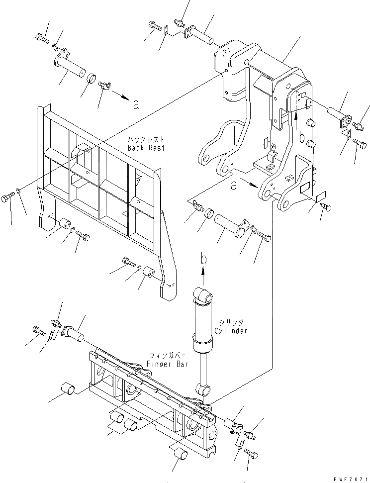 Схема запчастей Komatsu HFD303-1 - HINGED ВИЛЫ (РАМА) ДВОЙН. HINGED ВИЛЫ (ДЛЯ FREE VIEW МАЧТА) (LEO-NXT)
