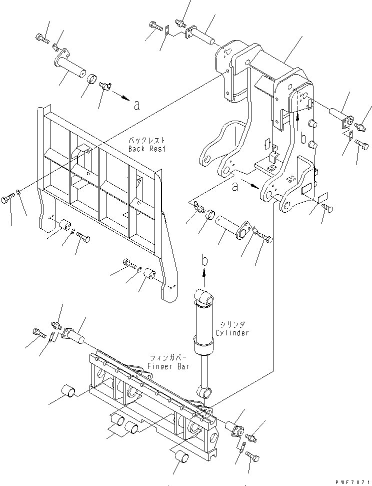 Схема запчастей Komatsu HFD304-2 - HINGED ВИЛЫ (РАМА) ДВОЙН. HINGED ВИЛЫ (ДЛЯ FV МАЧТА)