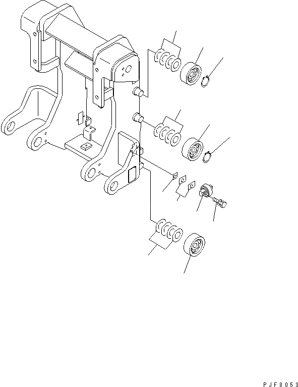 Схема запчастей Komatsu HFD304-2 - HINGED ВИЛЫ (РОЛИК) ДВОЙН. HINGED ВИЛЫ (ДЛЯ FV МАЧТА)