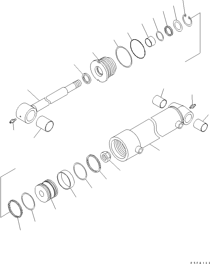 Схема запчастей Komatsu HFD458-1 - HINGED ВИЛЫ (ЦИЛИНДР ВНУТР. ЧАСТИ) ДВОЙН. HINGED ВИЛЫ (ФИКС. ТИП)