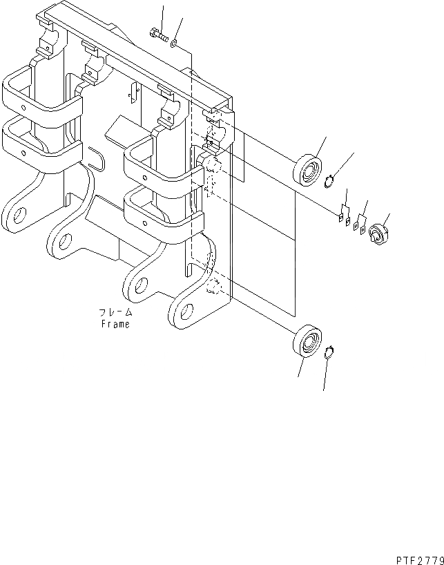Схема запчастей Komatsu HFD807-1 - HINGED ВИЛЫ (РОЛИК) ДВОЙН. HINGED ВИЛЫ