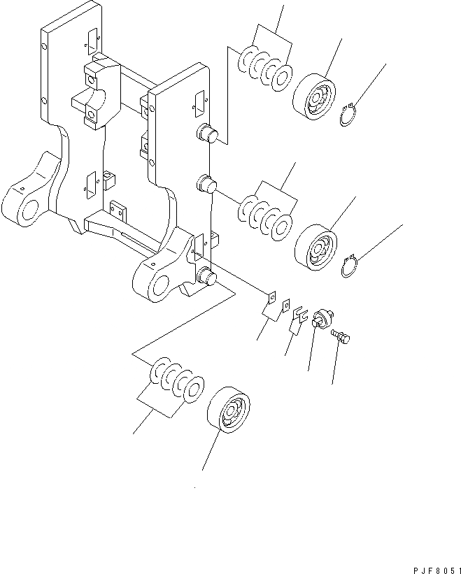 Схема запчастей Komatsu HFF254-2 - HINGED ВИЛЫ (РОЛИК) HINGED ВИЛЫ (ДЛЯ FV МАЧТА)