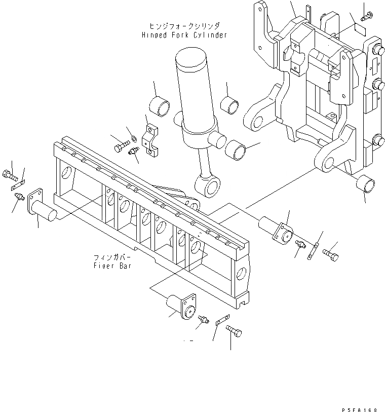 Схема запчастей Komatsu HFF408-1 - HINGED ВИЛЫ (РАМА) HINGED ВИЛЫ (ДЛЯ TFV МАЧТА) (ФИКС. ТИП)