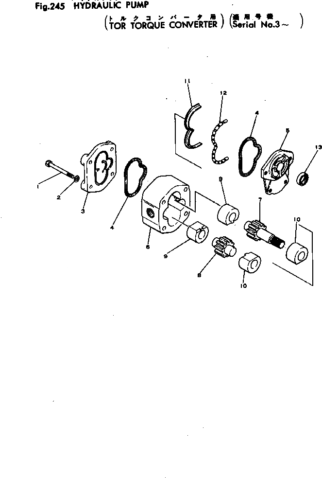 Схема запчастей Komatsu JH60-1 - ГИДР. НАСОС. (ДЛЯ ГИДРОТРАНСФОРМАТОР) ТРАНСМИССИЯ