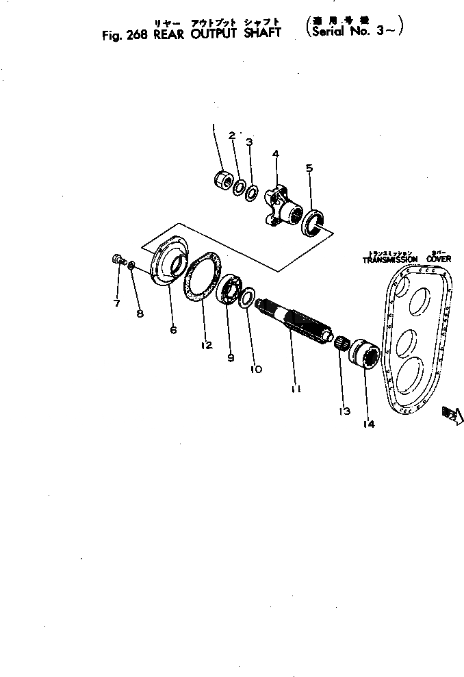 Схема запчастей Komatsu JH60-1 - ЗАДН. ВЫХОДНОЙ ВАЛ ТРАНСМИССИЯ