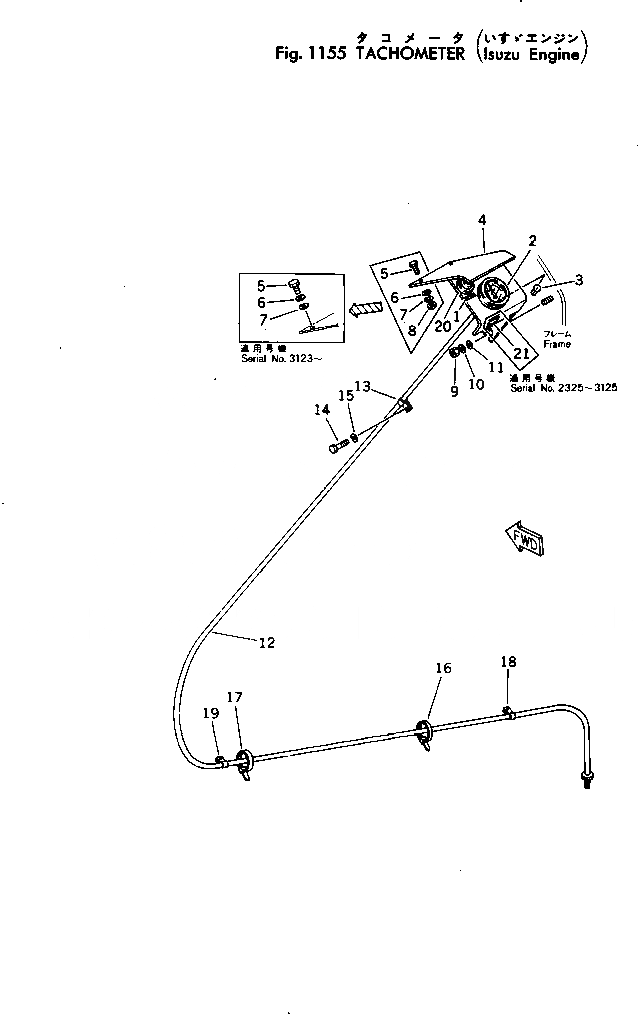 Схема запчастей Komatsu JH65C-2 - ТАХОМЕТР(№-) КОМПОНЕНТЫ ДВИГАТЕЛЯ И ЭЛЕКТРИКА