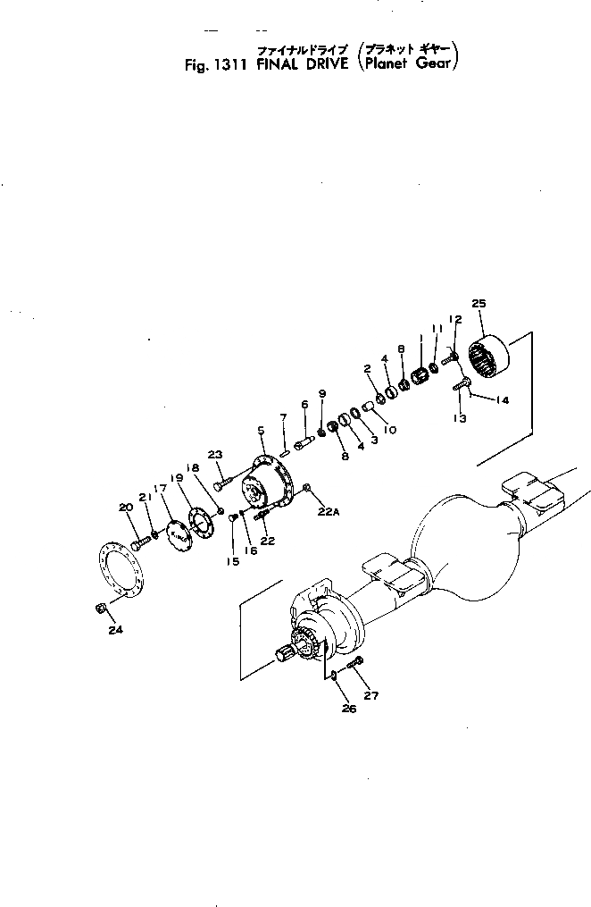Схема запчастей Komatsu JH65CV-2 - КОНЕЧНАЯ ПЕРЕДАЧА (PLANET ПРИВОД) ВЕДУЩ. ВАЛ¤ ДИФФЕРЕНЦ. И КОЛЕСА