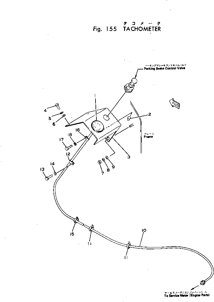 Схема запчастей Komatsu JH80C-1 - ТАХОМЕТР КОМПОНЕНТЫ ДВИГАТЕЛЯ И ЭЛЕКТРИКА