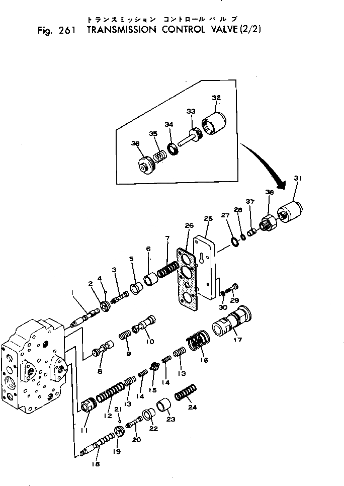 Схема запчастей Komatsu JH80C-1 - КЛАПАН УПРАВЛЕНИЯ ТРАНСМИССИЕЙ (/) ТРАНСМИССИЯ
