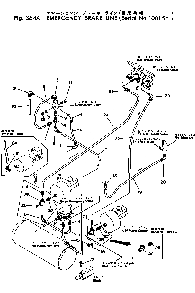 Схема запчастей Komatsu JH80C-1 - СИСТЕМА ЭКСТРЕННОГО ТОРМОЖЕНИЯ ЛИНИЯ(№-) ПРИВОДВАЛ¤ ДИФФЕРЕНЦ. И КОЛЕСА