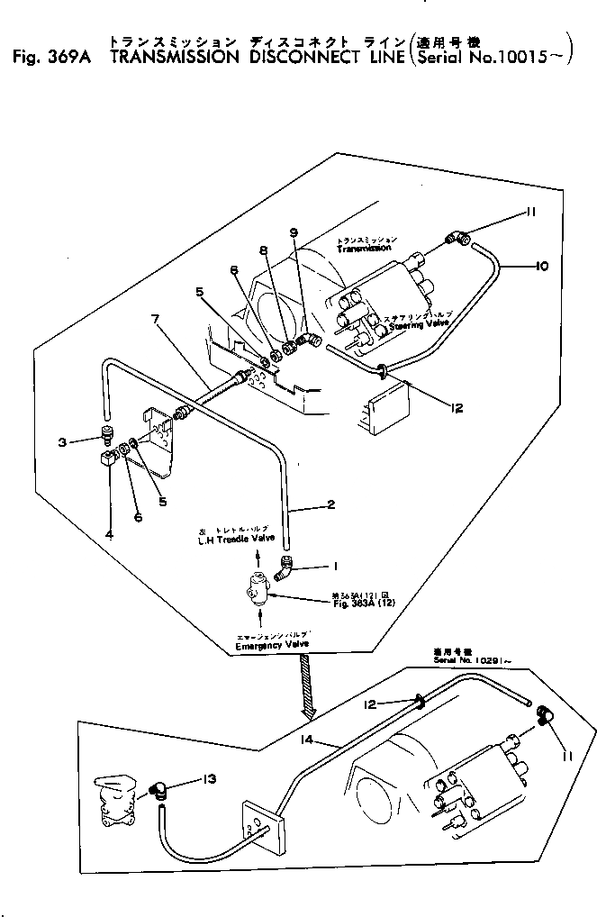 Схема запчастей Komatsu JH80C-1 - ТРАНСМИССИЯ DISCONNECT ЛИНИЯ(№-) ПРИВОДВАЛ¤ ДИФФЕРЕНЦ. И КОЛЕСА