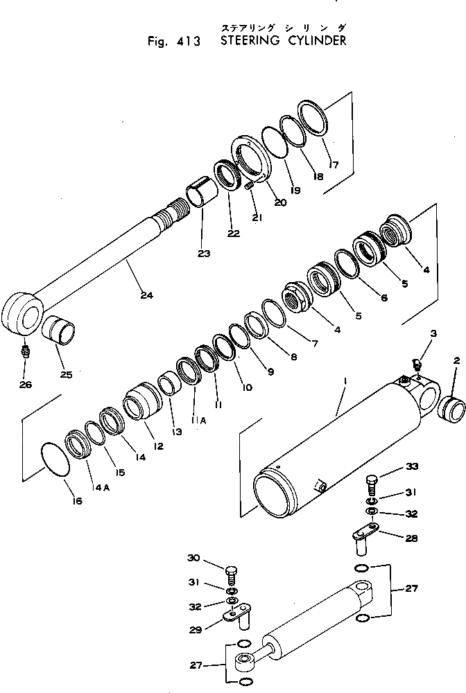 Схема запчастей Komatsu JH80C-1 - ЦИЛИНДР РУЛЕВ. УПР-Я РУЛЕВ. УПРАВЛЕНИЕ И СИСТЕМА УПРАВЛЕНИЯ