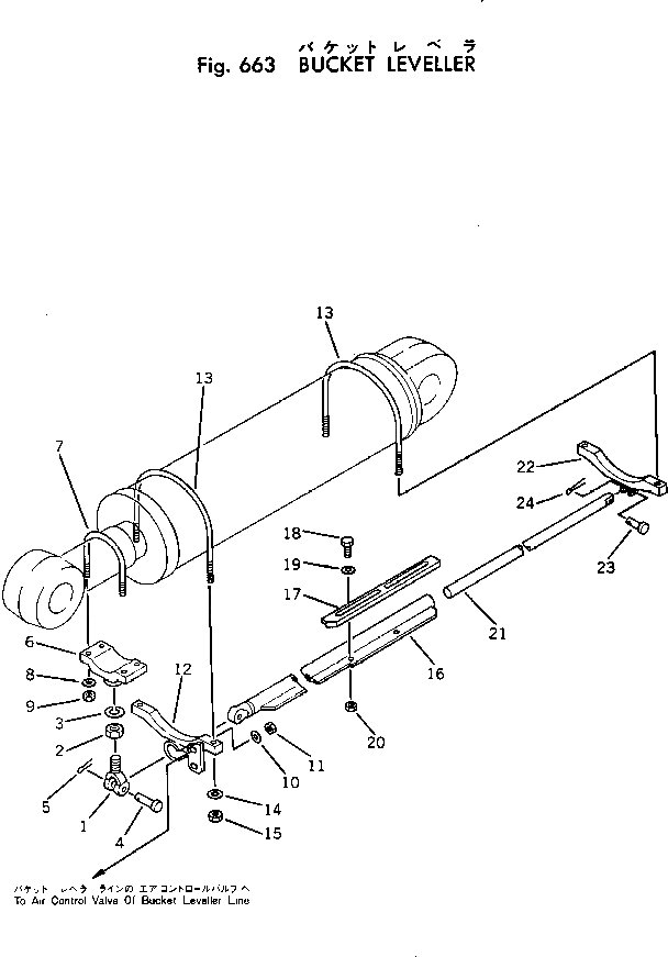 Схема запчастей Komatsu JH80C-1 - КОВШ УРОВЕНЬLER УПРАВЛ-Е РАБОЧИМ ОБОРУДОВАНИЕМ