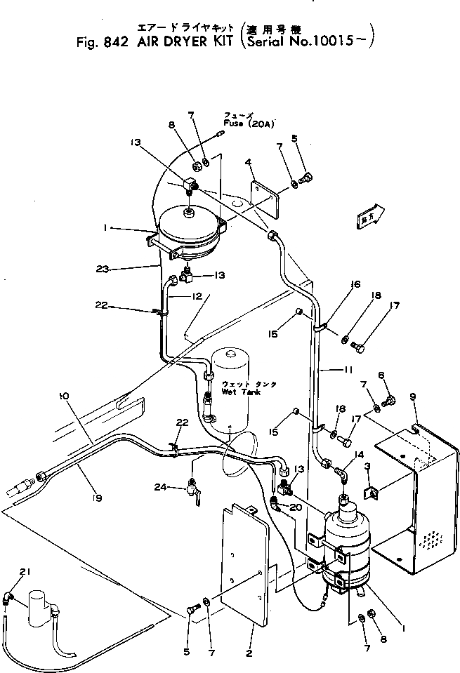 Схема запчастей Komatsu JH80C-1 - ВОЗД. ВЛАГООТДЕЛИТЕЛЬ КОМПЛЕКТ(№-) ОПЦИОННЫЕ КОМПОНЕНТЫ