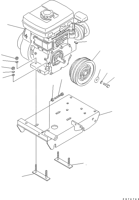 Схема запчастей Komatsu JP80-6 - КРЕПЛЕНИЕ ДВИГАТЕЛЯ VIBRO ПЛАСТИНА