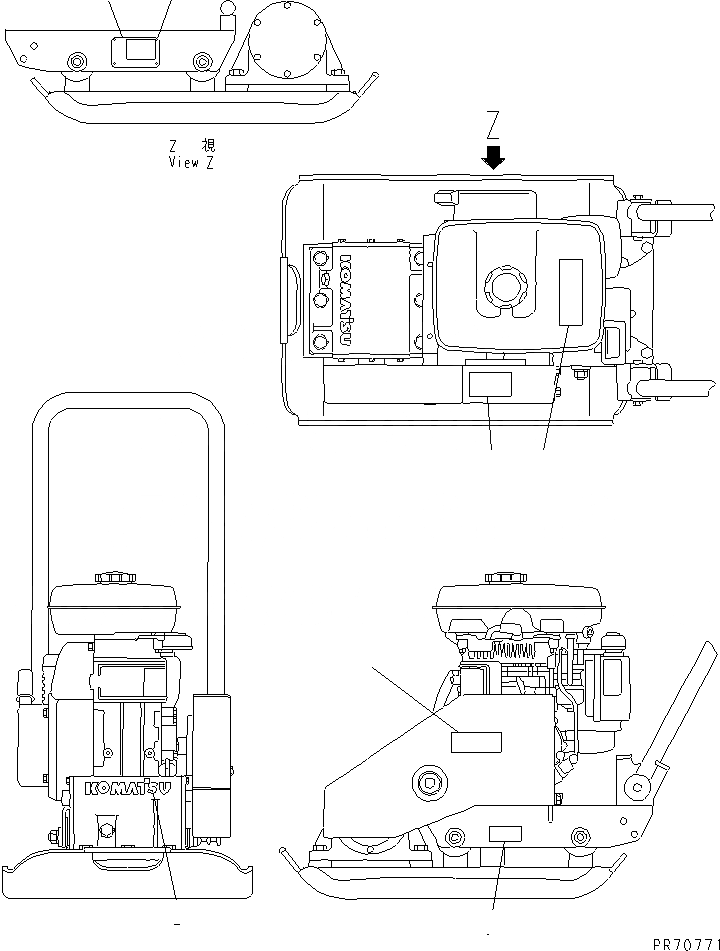 Схема запчастей Komatsu JP80-6 - МАРКИРОВКА VIBRO ПЛАСТИНА