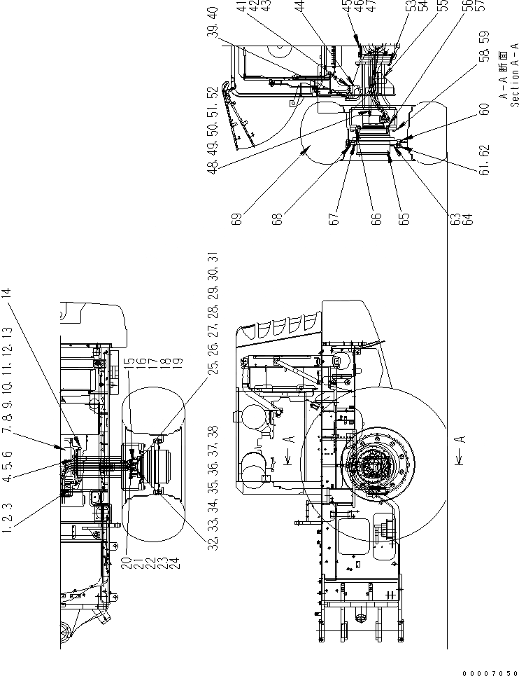 Схема запчастей Komatsu JT150-1 - МОТОР ХОДА (ДЛЯ JTWA) ГИДРАВЛИКА