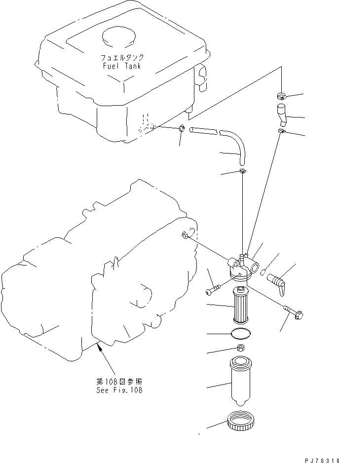 Схема запчастей Komatsu JV06H-3 - ТОПЛИВН. ФИЛЬТР. И ТРУБЫ ДВИГАТЕЛЬ¤ КОМПОНЕНТЫ ДВИГАТЕЛЯ И ЭЛЕКТРИКА