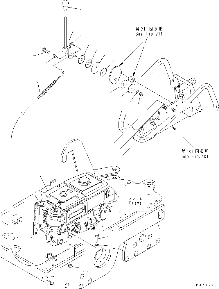 Схема запчастей Komatsu JV07HK-3 - РЫЧАГ УПРАВЛ-Я ПОДАЧЕЙ ТОПЛИВА ДВИГАТЕЛЬ¤ КОМПОНЕНТЫ ДВИГАТЕЛЯ И ЭЛЕКТРИКА