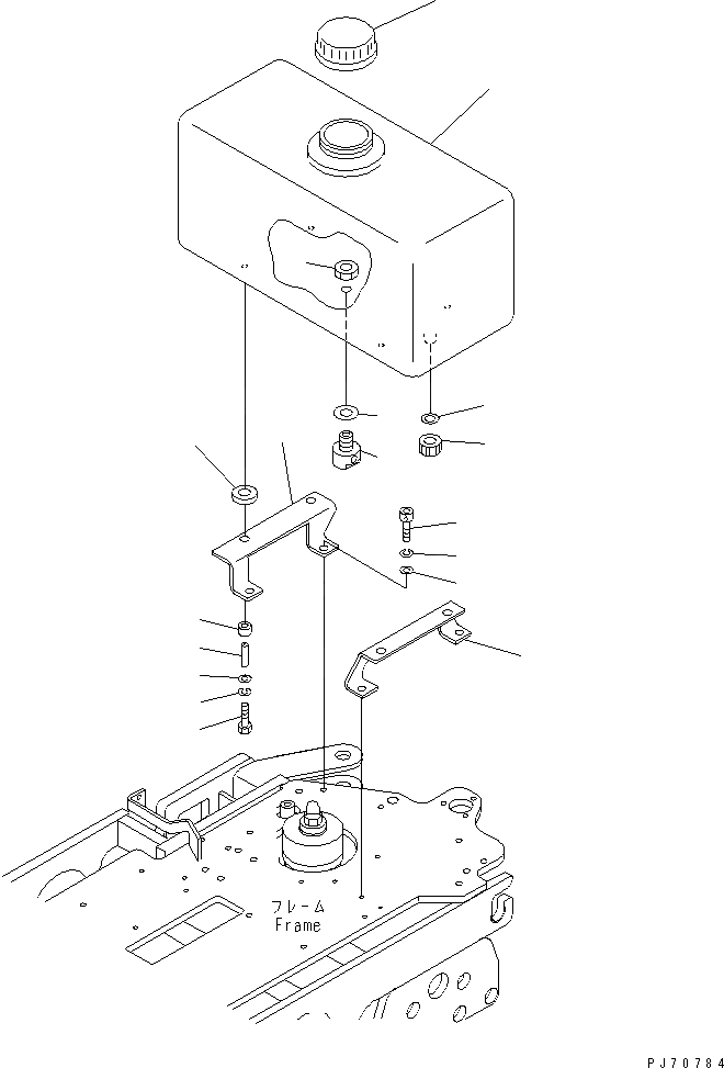 Схема запчастей Komatsu JV07HK-3 - ВОДН. БАК СИСТЕМА РАЗБРЫЗГИВАНИЯ ВОДЫ И МАСЛ. БАК