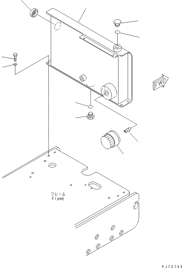 Схема запчастей Komatsu JV07HK-3 - МАСЛ. БАК СИСТЕМА РАЗБРЫЗГИВАНИЯ ВОДЫ И МАСЛ. БАК